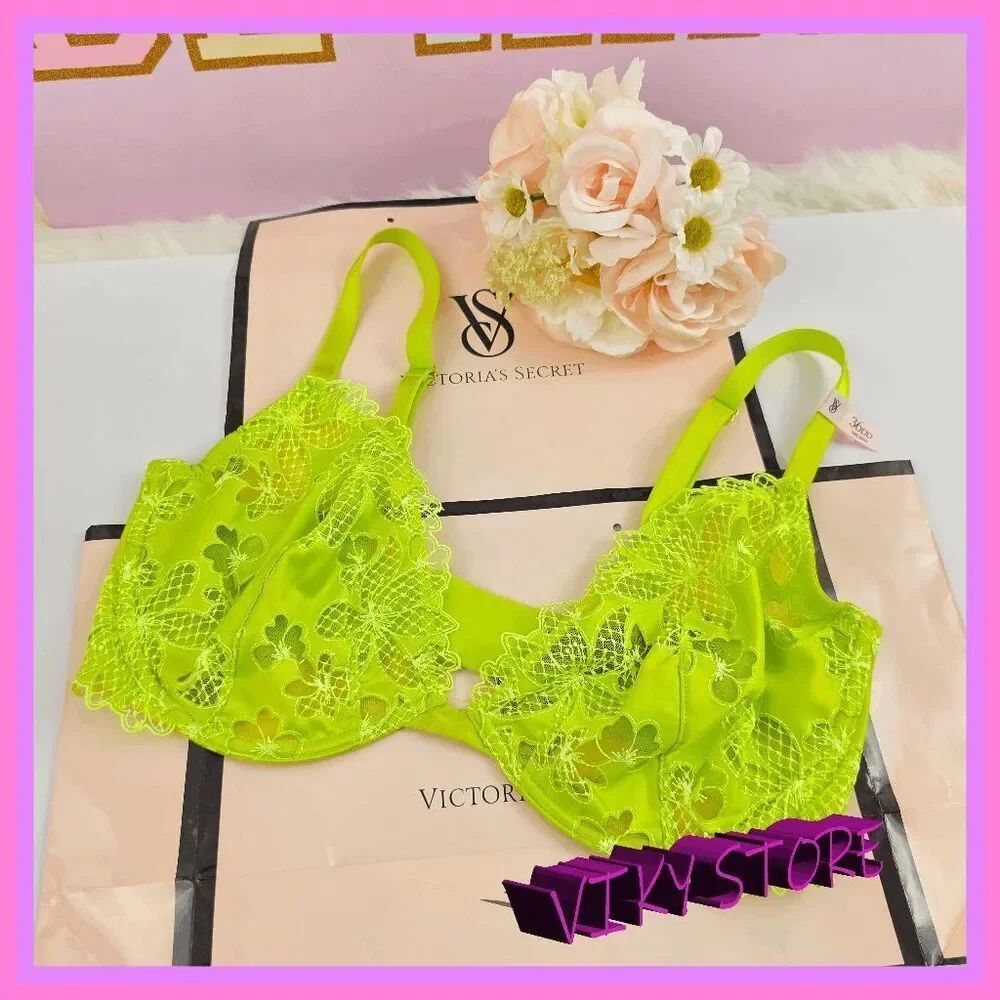 ❤️ NWT Victoria’s Secret Yellow Lace Low Cut Demi Bra 36DD #7345 ❤️